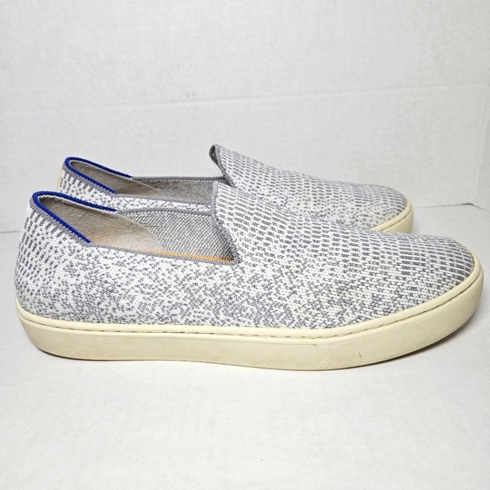 Rothy's Opal Python Sz 8.5 White & Gray Print Slip On Sneakers Retired Tennis - Picture 4 of 10